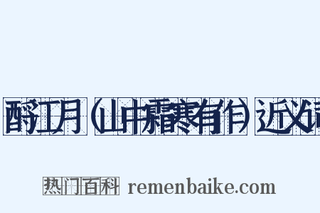 酹江月（山中霜寒有作）近义词是什么意思的图片